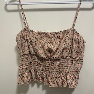 Floral smocked tank